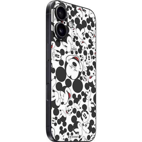 Disney Mickey Mouse Face Pattern iPhone 16 Plus Skin